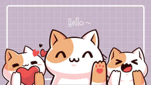 Cute Cartoon Dog Greeting Hello Wallpaper