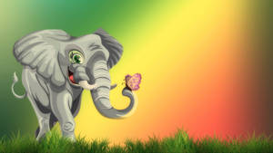 Cute Cartoon Elephant Laptop Wallpaper