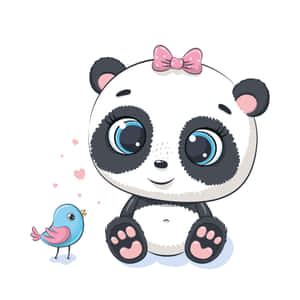 Cute Cartoon Girl Panda Wallpaper