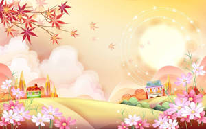 Cute Cartoon Image Of Houses Wallpaper