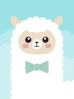 Cute Cartoon Llama Wallpaper