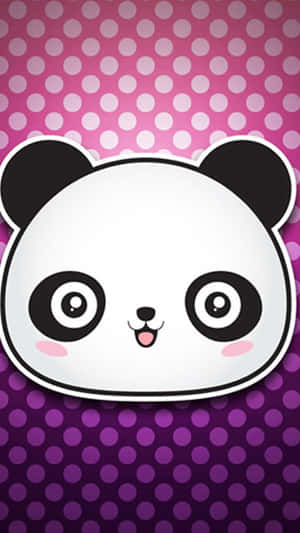 Cute Cartoon Panda Polka Dot Wallpaper