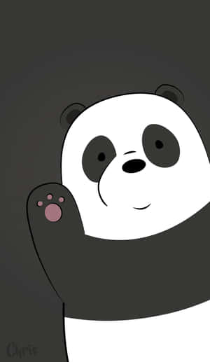 Cute Cartoon Panda Wave Wallpaper