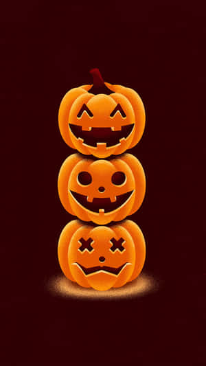 Cute Carved Pumpkins Halloween Wallpaper