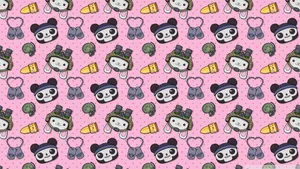 Cute Cat Pattern Soldier Kuromi Wallpaper