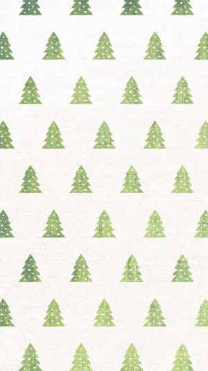 Cute Christmas Iphone Green Trees Wallpaper