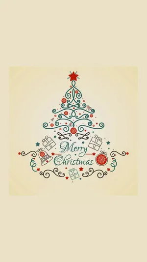Cute Christmas Iphone Tree Shape Wallpaper