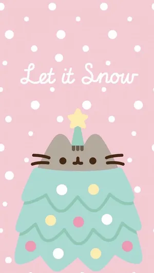 Cute Christmas Pusheen Wallpaper
