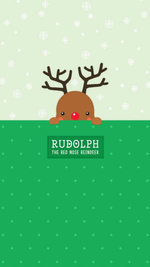 Cute Christmas Rudolph The Reindeer Wallpaper
