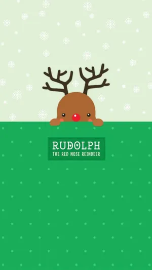 Cute Christmas Rudolph The Reindeer Wallpaper
