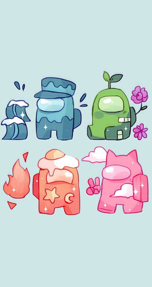 Cute Crewmates Among Us Iphone Wallpaper