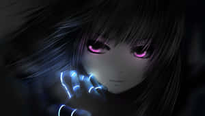 Cute Dark Anime Girl Purple Eyes Wallpaper