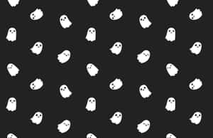 Cute Dark Ghost Pattern Wallpaper