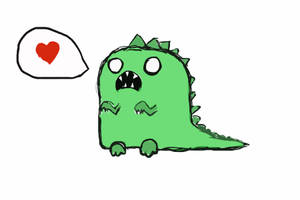 Cute Dinosaur Heart Speech Bubble Wallpaper