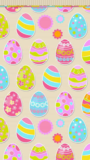 Cute Easter Iphone With Pink Eggs Wallpaper