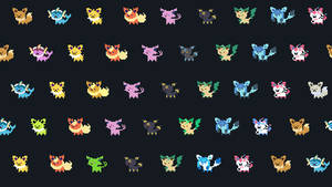 Cute Eeveelutions Pixel Art Wallpaper