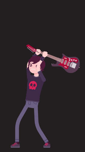 Cute Emo With Glowing Stars Wallpaper