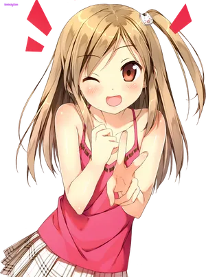 Cute Excited Anime Girl Wallpaper