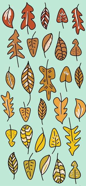 Cute Fall Phone Blue Illustration Wallpaper