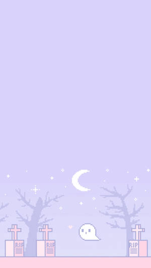 Cute Ghost Aesthetic Pixel Art Hd Wallpaper