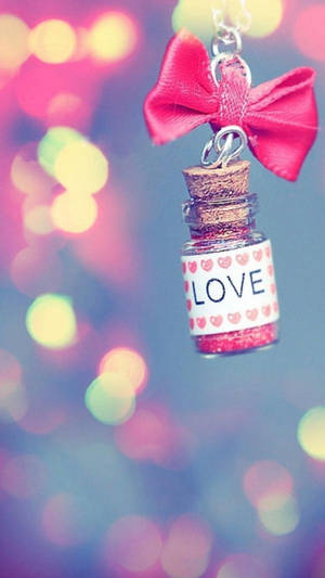 Cute Girly Love Bottle Phone Wallpaper