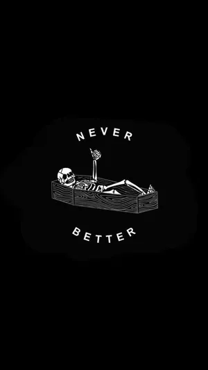 Cute Gothic Coffin Never Better Wallpaper