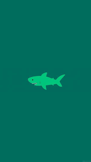 Cute Green Shark Wallpaper