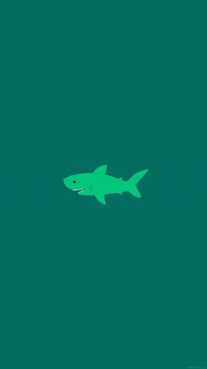 Cute Green Shark Wallpaper