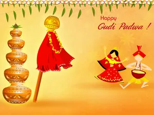 Cute Happy Gudi Padwa Banner Wallpaper