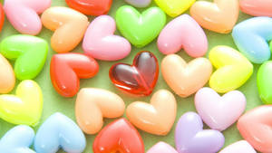 Cute Heart Candies Assorted Wallpaper