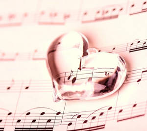 Cute Heart On Sheet Music Wallpaper