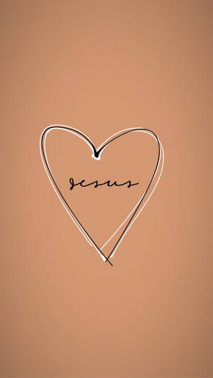 Cute Jesus Heart Doodle Wallpaper