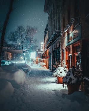 Cute Lamp Post During Winter Phone Wallpaper