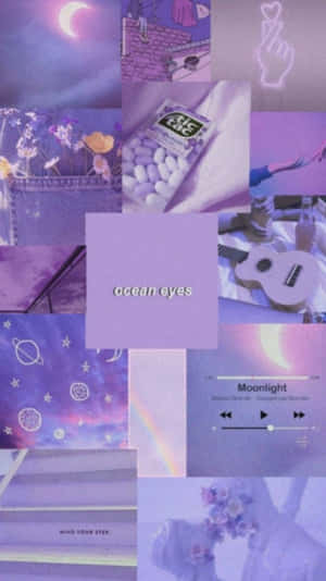 Cute Light Purple Collage Mobile Wallpaper