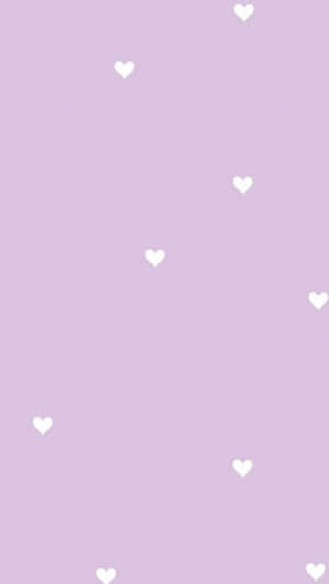 Cute Light Purple White Hearts Wallpaper