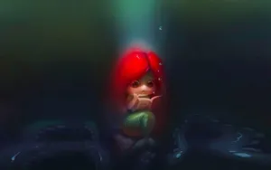 Cute Little Mermaid Book Art Wallpaper