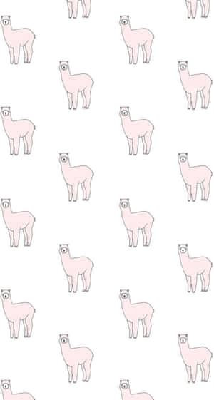 Cute Llama Seamless Wallpaper