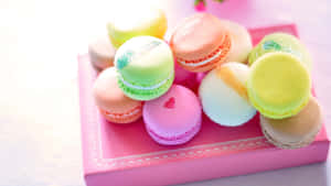 Cute Macaron With Edible Glitters Wallpaper