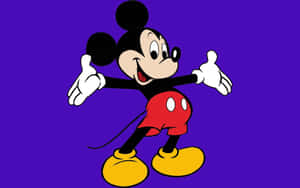 Cute Mickey Mouse Neon Purple Wallpaper