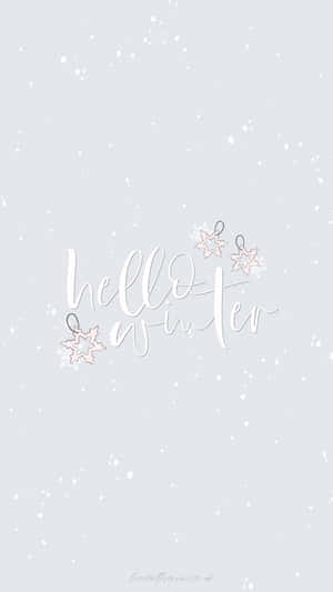 Cute Minimalist Hello Winter Phone Wallpaper