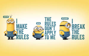 Cute Minion Rules Quote Wallpaper