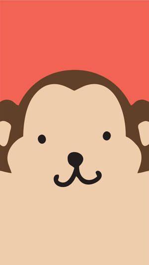 Cute Monkey Minimalist Art Wallpaper