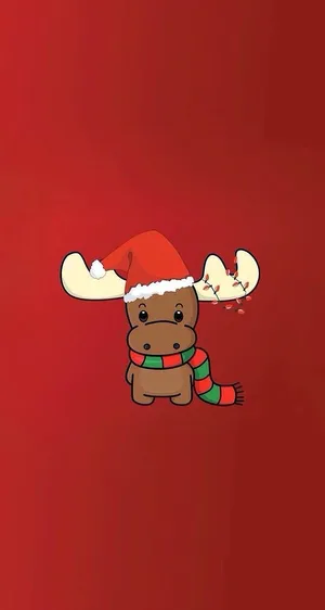 Cute Moose Christmas Poster Wallpaper