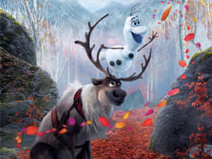 Cute Olaf, Side By Side With The Summer Spirit Wallpaper