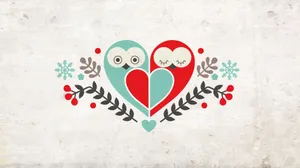 Cute Owl Love Art Wallpaper