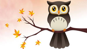 Cute Owl On A Tree Wallpaper