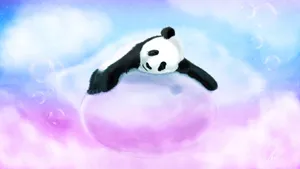 Cute Panda Paint Art Wallpaper