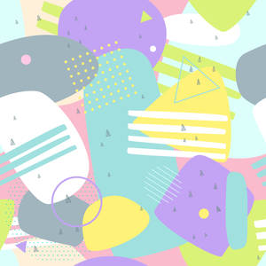 Cute Pastel Abstract Vector Shapes Wallpaper