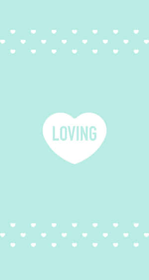 Cute Pastel Green Loving Heart Wallpaper