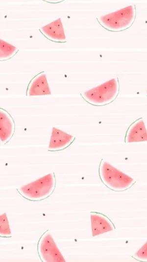 Cute Pastel Pink Watermelon Stationary Art Wallpaper